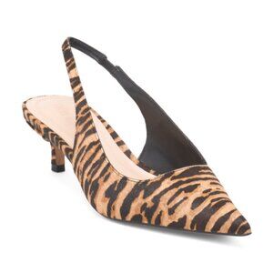 STEVE MADDEN Leather Kittie Slingback Heels